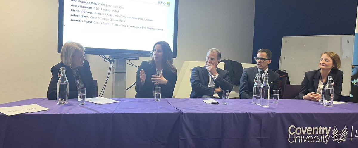 Great to see @Halmaplc Jennifer Ward joined by other @MostAdmiredUK leaders @Rentokillnitial @RELXHQ @UnileverUKI and chair @AnnFranckeCMI during panel on corporate reputation. #BritainsMostAdmired2022 #safercleanerhealthier @CBiS_CovUni @cmi_managers