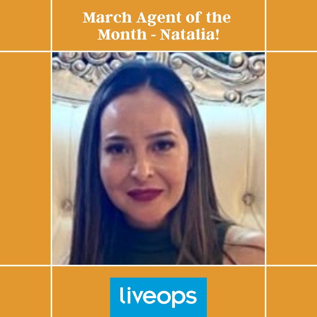 Liveops's tweet image. Congratulations to Liveops March Agent of the Month, Natalia! 💙 #LiveopsNation #SelfEmployed #VirtualWork