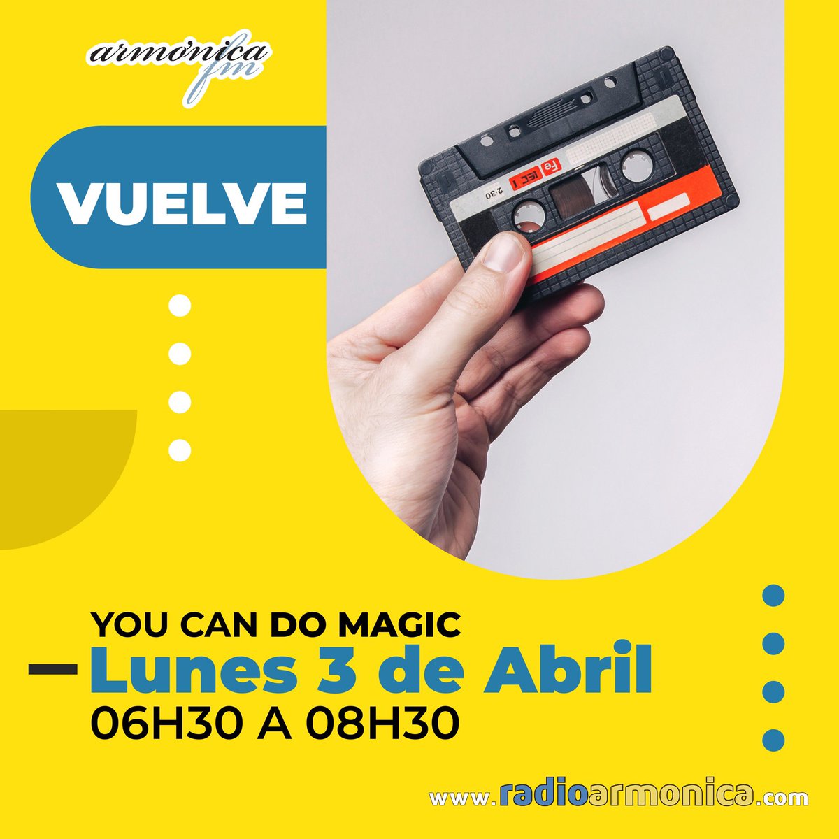 ¡Porque tú lo pediste! Vuelve nuestro icónico especial en inglés de lunes a viernes ❤️

Desde este lunes 3 de abril de 06h30 a 08h30
Vuelve You can do magic 🫶🏻