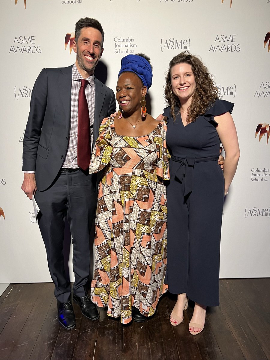 alexamcmahon's tweet image. A big thanks to @DeNeenLBrown and @RichardAJust! It was a wonderful night at the @ASME1963’s awards. Congrats to all the winners and finalists! I’m very grateful to call these two my colleagues and champions. Read DeNeen’s nominated piece: washingtonpost.com/magazine/2022/…