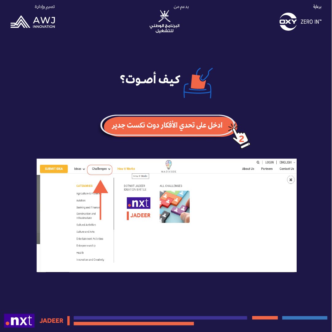 dotnxt_om's tweet photo. كلٌ منهم قد آمن بفكرة وأمَل ساعيًا أن يراها واقعًا، دورنا الآن أن نساهم في دعم أفكار هؤلاء الشباب من خلال التصويت لهم لقبول الفكرة والتأهل للمرحلة الثالثة "معسكر #جدير الريادي" 🚀👏🏼

- للتصويت يرجى زيارة منصة مدارك واتباع شرح الخطوات المرفق في الصور 👇🏽

#لأنك_جدير_بالفرصة https://t.co/K6quwPHzTU