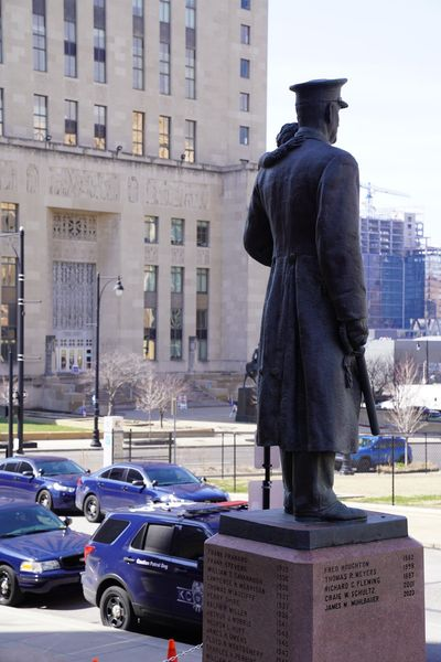 Officer James Muhlbauer’s name is now on the Police Memorial located in front of headquarters.
 
The memorial is a tribute to our officers who sacrificed their lives in the line of duty.
 
We are saddened that Muhlbauer is on the monument, but we’ll always remember &amp; honor him.