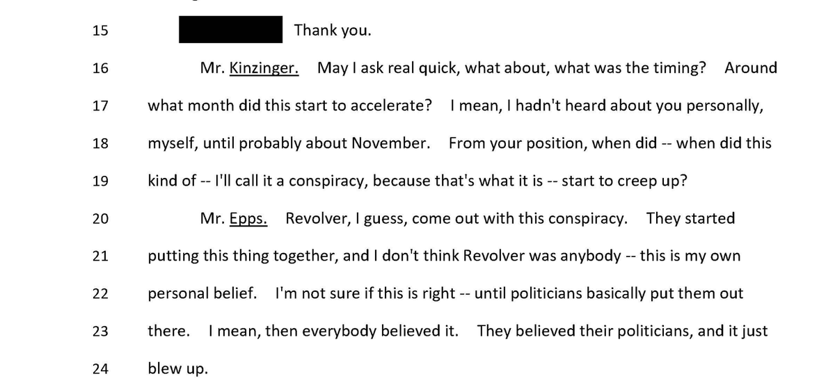 Epps whining about Revolver News to his great ally Adam Kinzinger