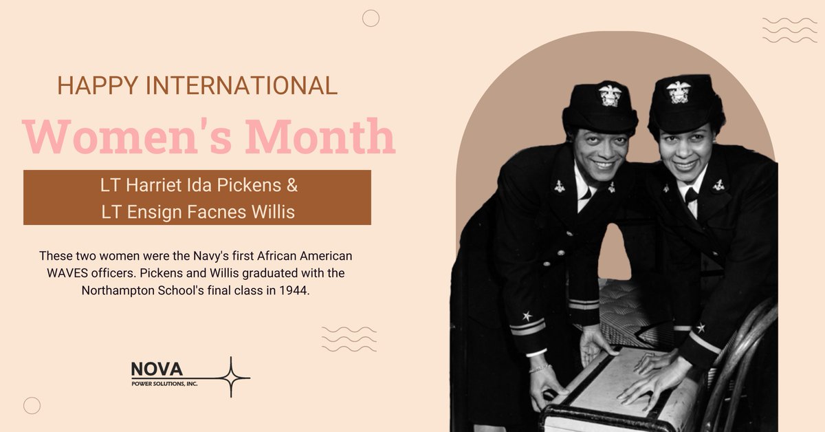 Making strides in the integration of WAVES, LT Harriet Ida Pickens and LT Ensign Frances Willis were the first African American WAVES Officers. #WomensHistoryMonth