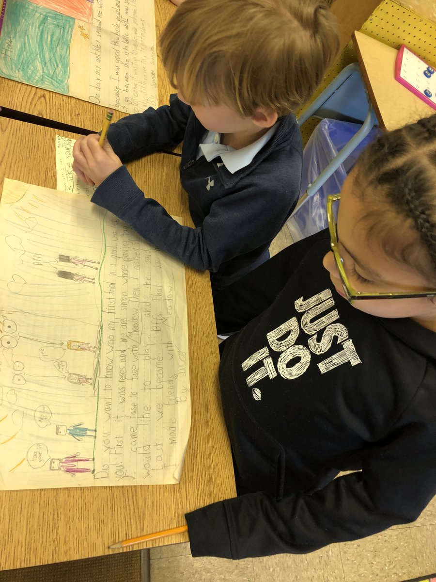🤩 <a href="/room97firsts/">Mrs. Booth</a> were spotted doing a Gallery Walk of student writing &amp; leaving feedback on post-its. 

#CESLeadTheCharge