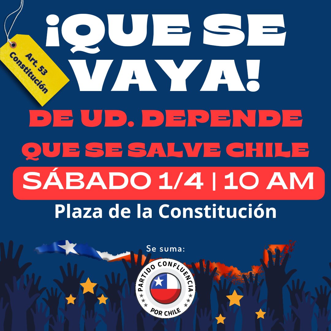 Asista este sábado 1 de abril a las 10 AM a la Plaza de la Constitución a pedirle al Senado que destituya por incapacidad al Presidente de la República: