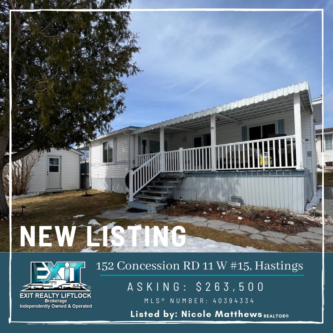 ExitRealtyPtbo's tweet photo. ⚡️New Listing⚡️ 
152 Concession RD 11 W #15, Hastings📍

Asking: $263,500        
MLS® Number: 40394334
#realestate #forsale #LovExit #EXITrealtyliftlock #Realtor® https://t.co/hYwxBc10yW