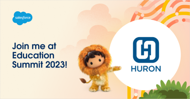 JPavelec's tweet photo. Join Huron’s Digital Team at the Salesforce Education Summit 2023! https://t.co/VdObQKPzII https://t.co/IfRovYxKYl