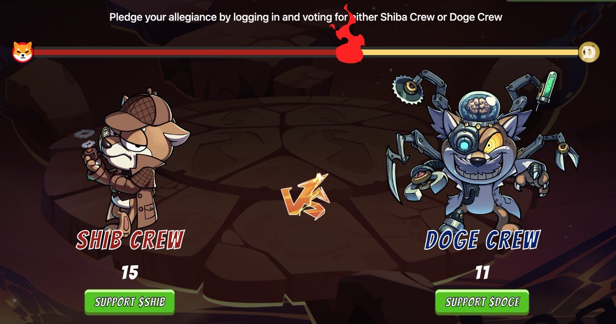 inceptiongame's tweet photo. 🔥 DOGE VS. SHIB CREW 🔥 

Which crew do you belong to? 🐾

The cool #DOGE’s lead by the evil mastermind or the woofy #SHIB’s with the conspiring Detective Shiba as their lead? 🤝

Support your Crew by voting here

▶️ https://t.co/8vBp3av4vl

#ShibaShibaDoge #Web3Game #NFT https://t.co/DH6YvM2T2U