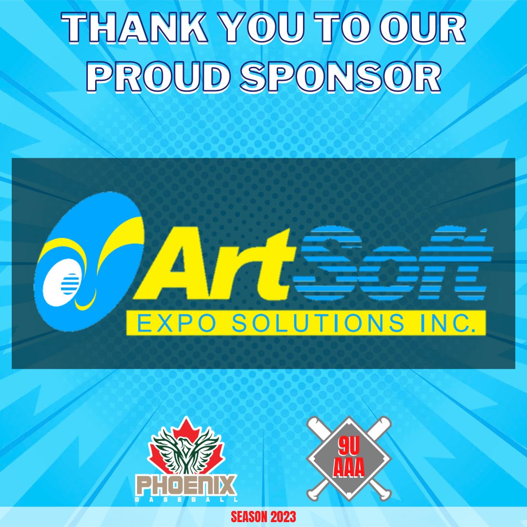 rhphoenix2014's tweet photo. Thank you to our proud sponsor ARTSOFT EXPO SOLUTIONS INC for their support in our 2023 season.

https://t.co/mDfbjv6h4Z

#9uAAA #9ubaseball #richmondhillphoenix #baseballclub #baseball #thankyousponsors #proudsponsor #artsoft #cityofrichmondhill #ontario #sponsor #sponsorship https://t.co/qy2Icu0MVb