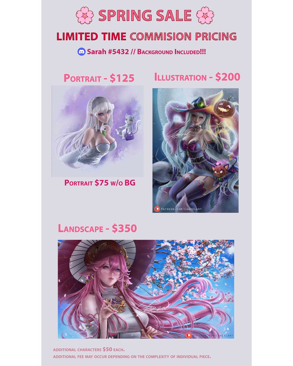 Chazelart's tweet photo. Hi guys, I’m doing a quick round of commissions these next couple of months at reduced pricing! Please DM me if you’re interested („• ᴗ •„) ❤️ 
.
.
.
#commissionart #commissionopen #fanart #AnimeArt #digitalart #gameartist #sketch https://t.co/CyOlVrkHCG