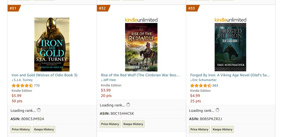 Rise of the Red Wolf is running at #32 on Amazon in historical Norse and Icelandic Fiction. If you haven't ordered yet, help me move up the list and order today! Thanks for your support.