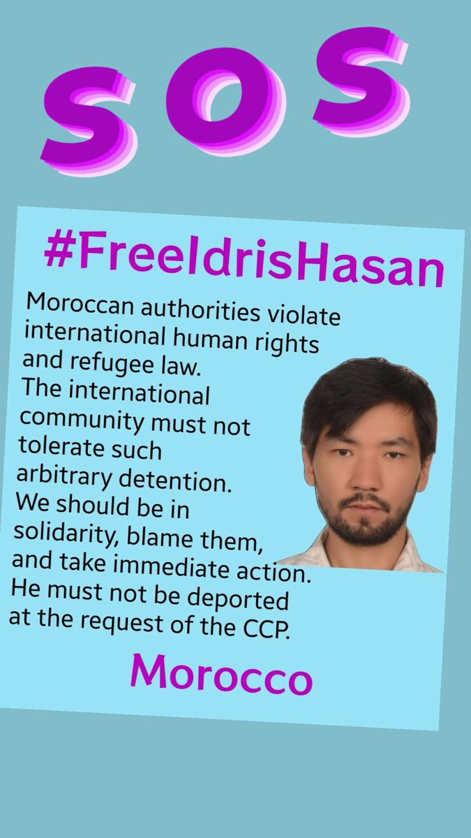 UZubayir's tweet photo. #Morocco Free İdris Hasan !!!
#Fas İdris Hasan'ı serbest bırak !!!
Moroccan authorities violations international human rights and refugee law by keeping an innocent Uyghur man in prison for more than 20 months, I ask Moroccan government to release my innocent husband immediately! https://t.co/bN3qqp0R80