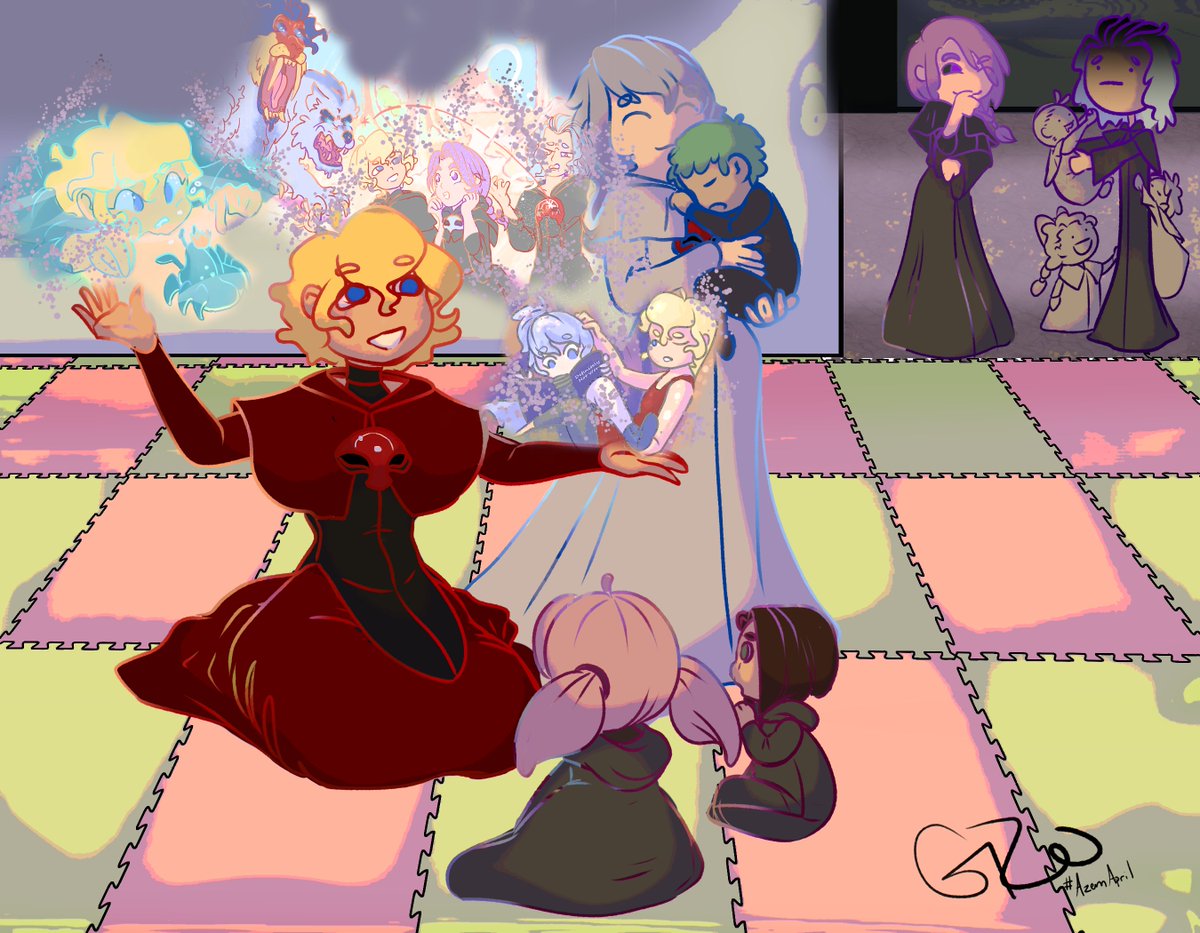 GrinnauxWorks's tweet photo. #AzemApril - Day 5, Storge
The family they build together is happier than any they were given.
In my extraneous Amaurot lore, there is an orphanage at which they frequently volunteer.
#AzemApollo #Azem #Elidibus #Themis #EmetSelch #Hythlodaeus #ffxiv #Hadeshasabadtime https://t.co/0z8LCfZenG