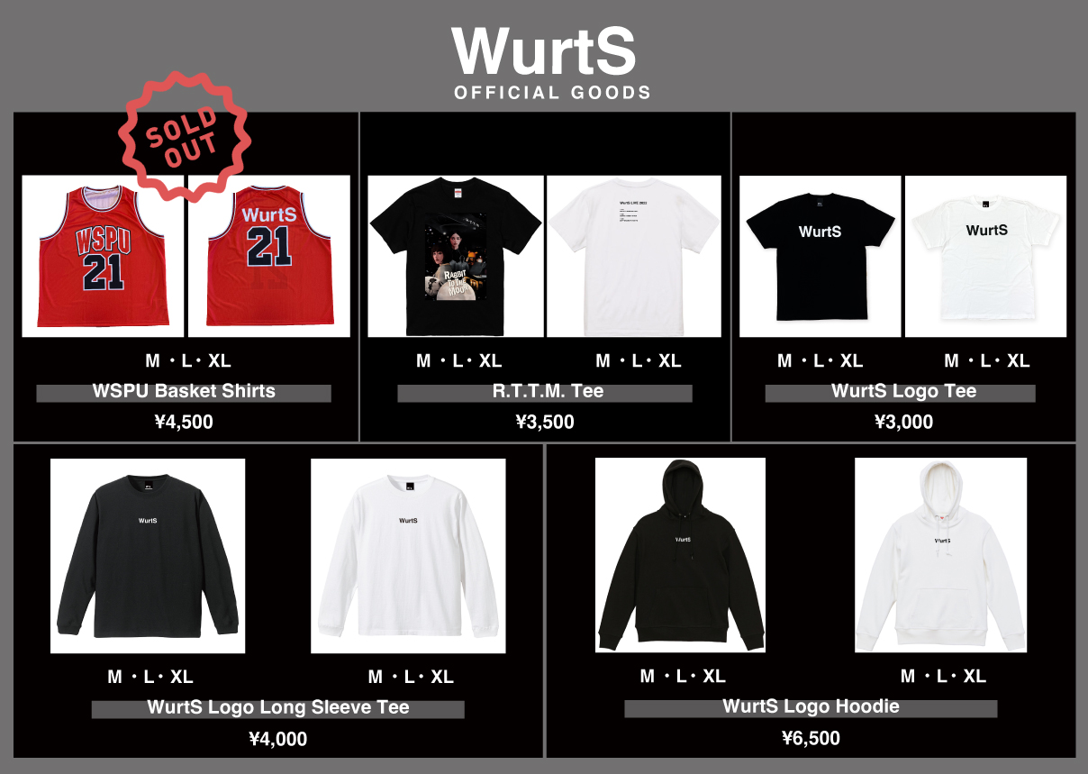 WurtSグッズ WurtS CONCERT HALL TOUR Ⅰ」新作グッズ公開！ - WurtS