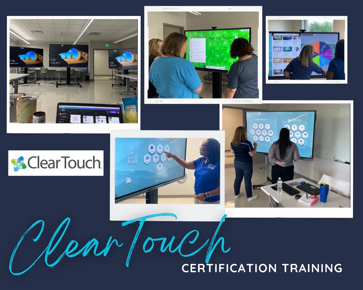 laurieb1723's tweet photo. Enjoying our @GetClearTouch Certification training this week with my Office of Teaching & Learning colleagues. #EdTech #ClearTouch #InteractivePanels #TraintheTrainer #StLucieProud #educatorsupport #InstructionalTechnology https://t.co/8MAEgMLT5d