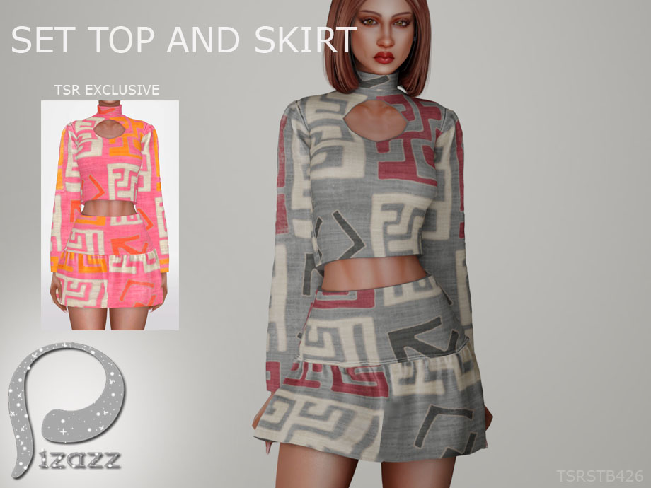 PizazzTsr's tweet photo. Sims 4 cc. Skirt and Top. At The Sims Resource. Link in Bio. https://t.co/NgqwnLu6X1