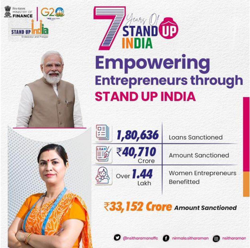 Gen_VKSingh's tweet photo. The 'Stand up India' scheme aims to empower every Indian  to stand on their own feet. Special attention to empower SC/ST and women .
This is changing the lives of many people and generating employment across the country.

#7YearsOfStandUpIndia https://t.co/Ms0r0ZQ17a