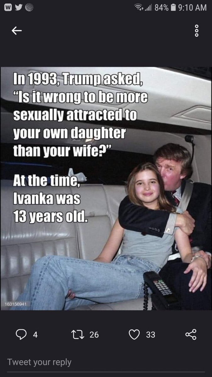 PSA:  just would like to remind all the alt right white Christian nationalist Republicans. If this is ok with you and your family. Then Donald J Trump is truly your guy.