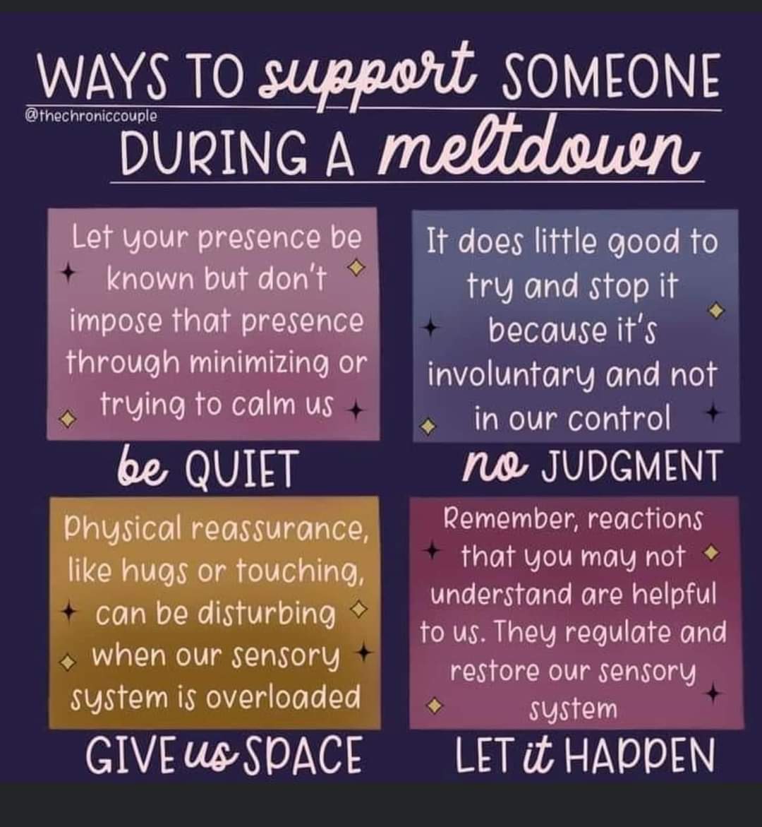 Here are ways to support someone during a meltdown. 

#WorldAutismMonth #parentinglife #support #everyone #everydaystyle #children #parentingadvice #parents #mums #dads