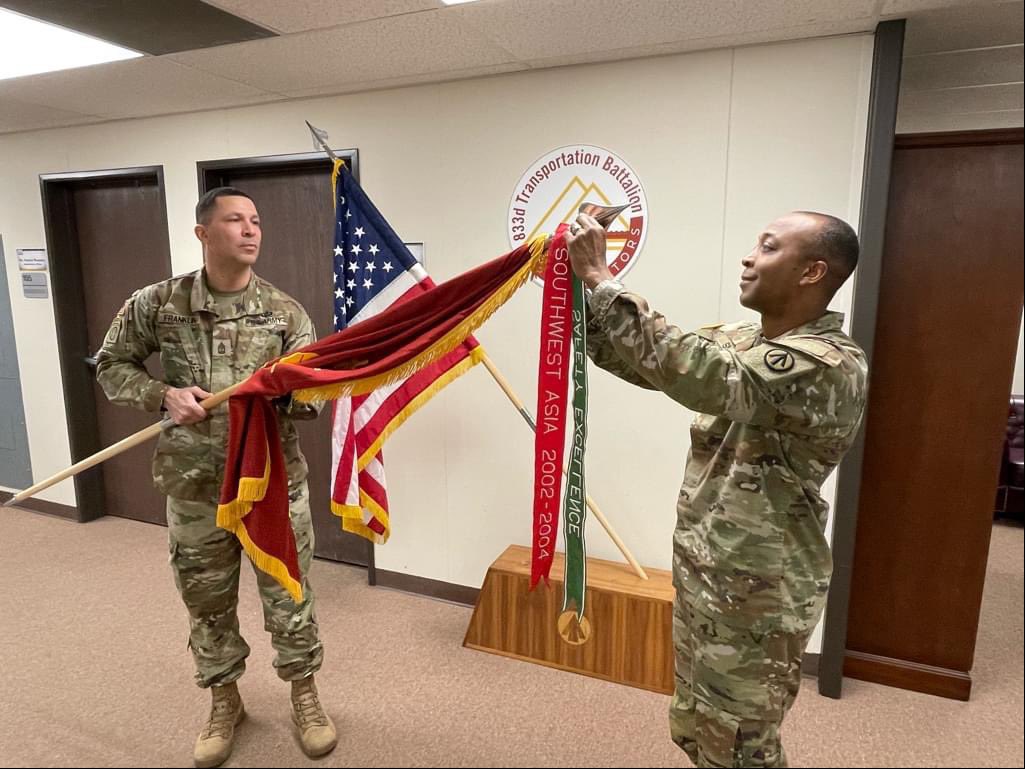 dadplayingarmy's tweet image. Safety First! 833d Trans Bn Army Safety Excellence Streamer 2022 #sddc #armysafety