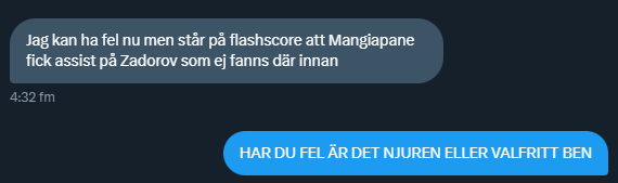 PlussetORG's tweet photo. Karma i ren injektion eller Justice snarare.
Visar sig man ger Mangiapane en seg assist på sista målet. #88SHOW
⚡️T.N.T⚡️
MANGIAPANE TO SCORE @ 4.50✅
MANGIAPANE O 0.5P @ 2.20 ✅
MANGIAPANE O 1.5P @ 8.00 ✅
MANGIAPANE O 0.5 A @ 3.50 ✅
MANGIAPANE O 1.5P✅ + Oilers FT (atm 0-0) https://t.co/kRSN7Ywm4b