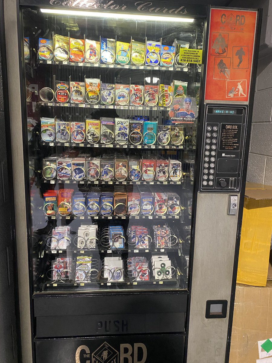 EloraPowell3's tweet photo. A hockey card vending machine !! https://t.co/dL9qpM7C9j