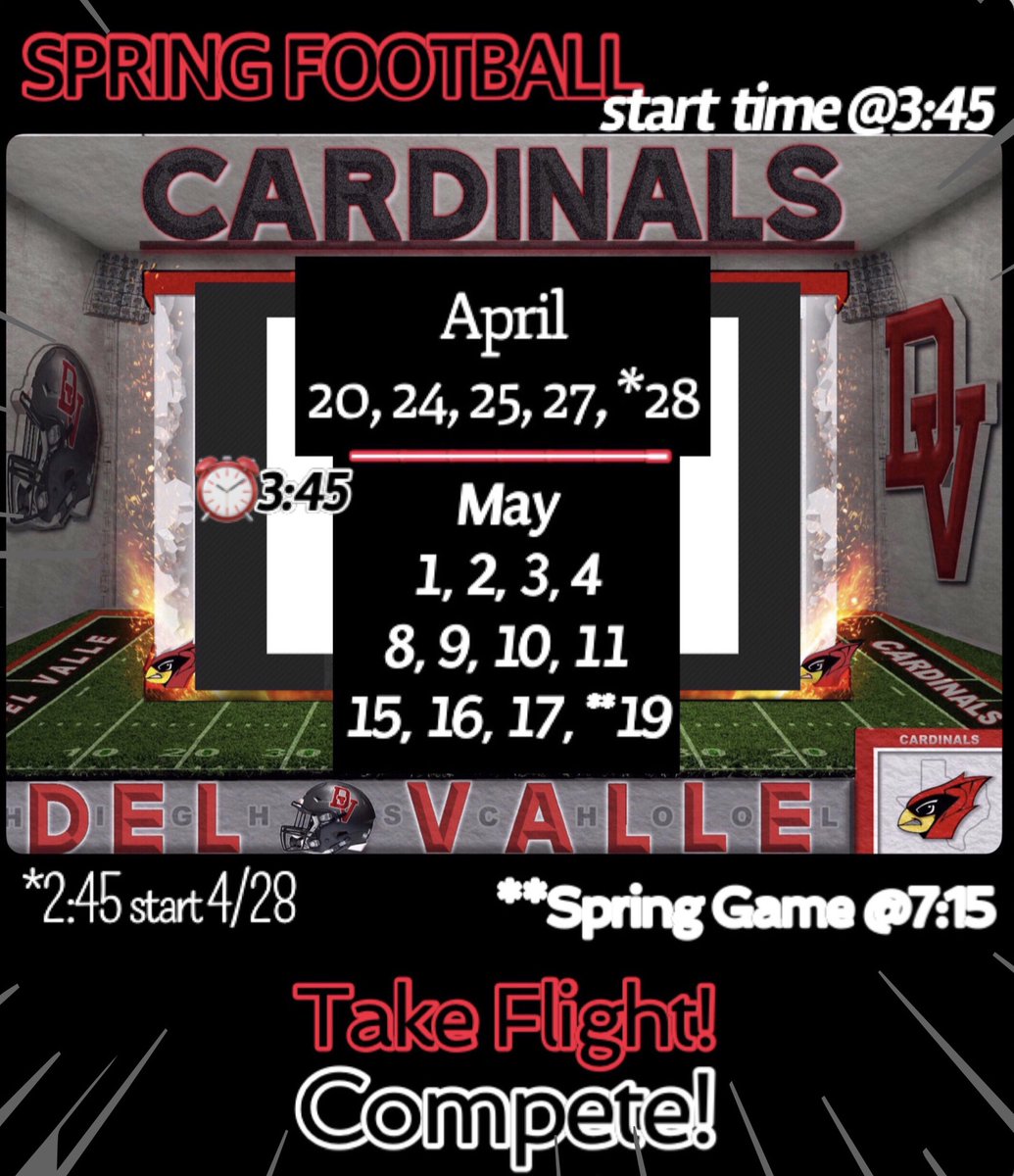 🚨Spring Football is back!! <a href="/DVCardinalsFB/">Del Valle Football</a> 
👀🍿
#BrickbyBrick 
Excited to see these dudes work!
#DVDNA