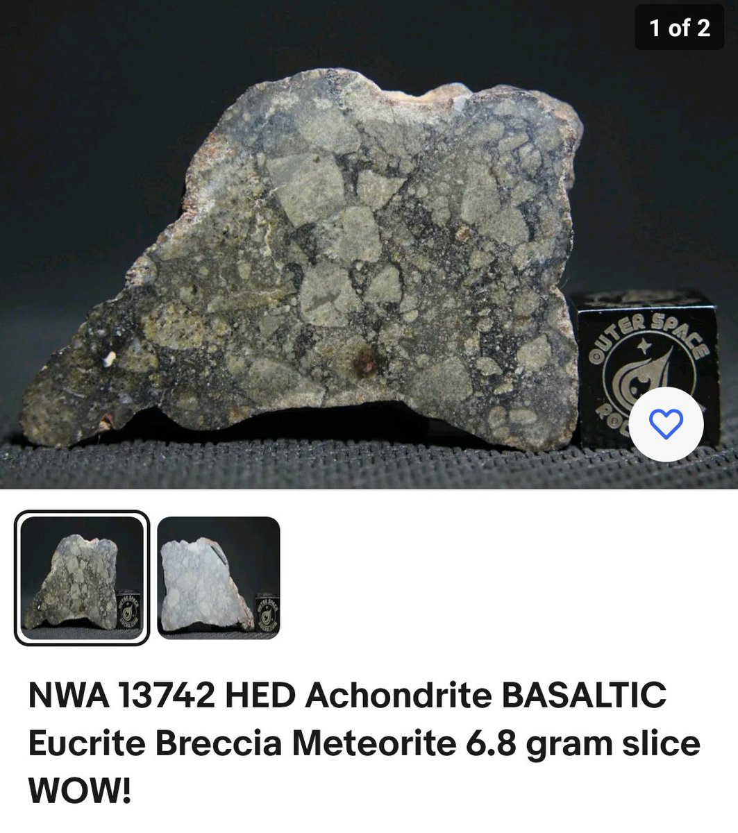 OuterSpaceRocks's tweet photo. Excellent #Basaltic #Breccia #Eucrite #HED #Achondrite #Meteorite shock darkened sections are bountiful in this slice. It's rare with a low tkw and this is one of the best examples of NWA 13742 https://t.co/60oORMN8UR