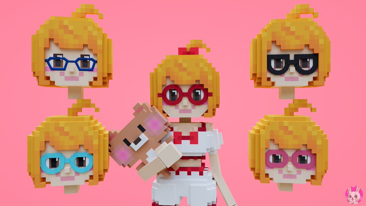 miimii_miichan's tweet photo. うかちゃん@UkaTorigoeのいろいろメガネバージョン👓✨
メガネ作るのって難しい😶
#ukato #NeoAkiba #sandbox #voxEdit #voxcel https://t.co/VYdpodlRxj