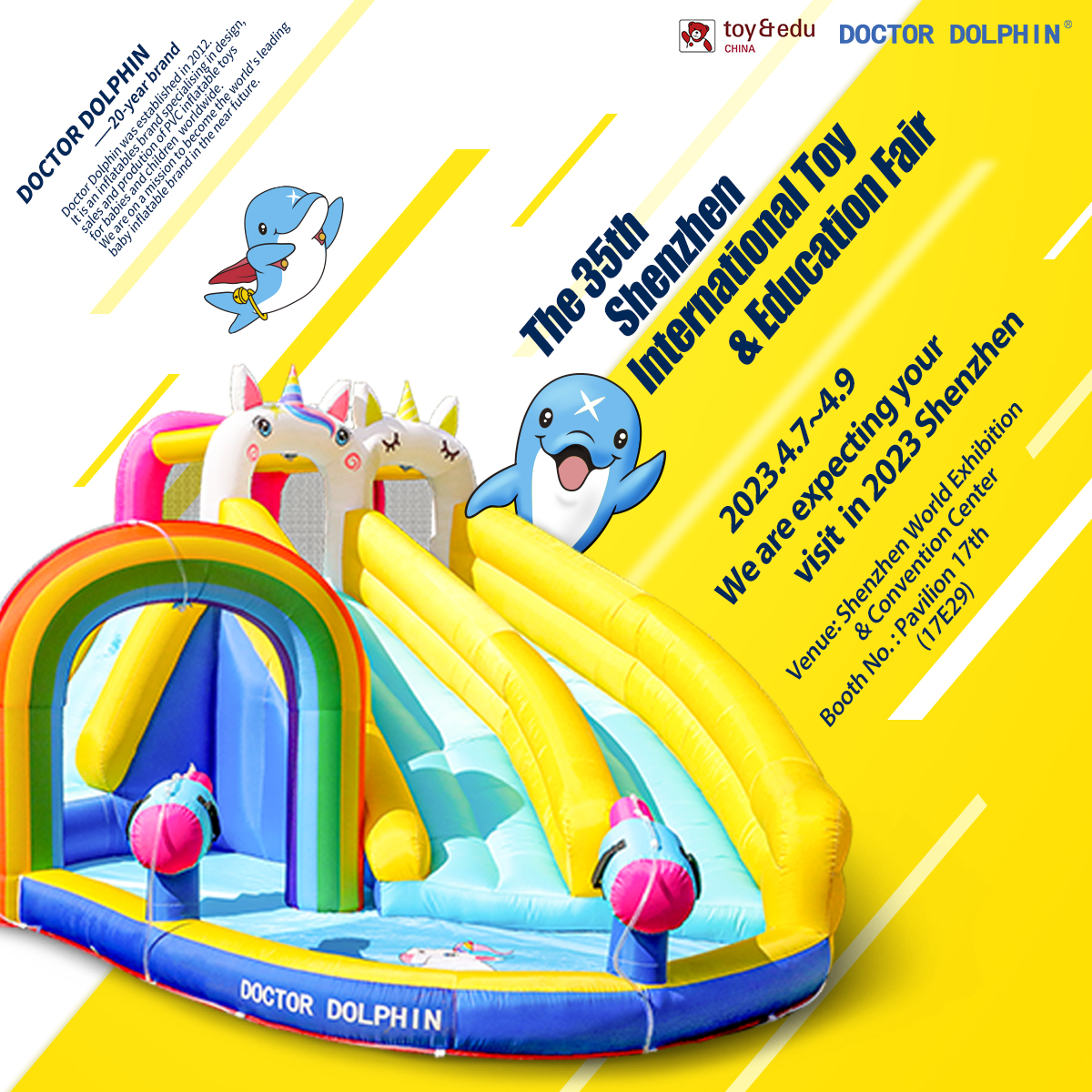 DoctorDolphin_'s tweet image. 🔥BIG NEWS!
⏰From April 7th to 9th, 2023, Doctor Dolphin will make an appearance at the 35th Shenzhen International Toy&amp;amp;Education Fair！
Let's witness Doctor Dolphin's brilliant performance together at the Shenzhen World Exhibition &amp;amp; Convention Center!
#doctordolphin #shenzhen