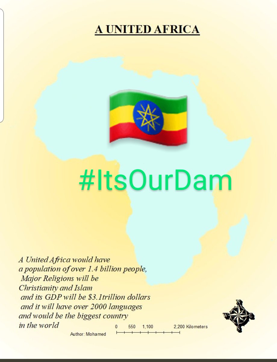 Hello2Africa's tweet photo. 🕹#ItsOurDam 🇪🇹
📍A United Africa would have a population over 1.4 billion people ! #HelloAfrica #GURD is #African Sucess! https://t.co/r6j7Jzs3QK