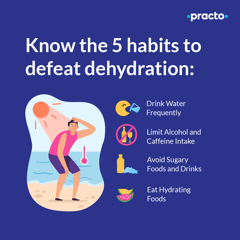 Did you know that dehydration can lead to fatigue, headaches, and even more serious health problems? Make hydration a priority and follow these 5 habits that can help you to stay healthy. 💧🍉 #hydrationtips #healthylifestyle #defeatdehydration