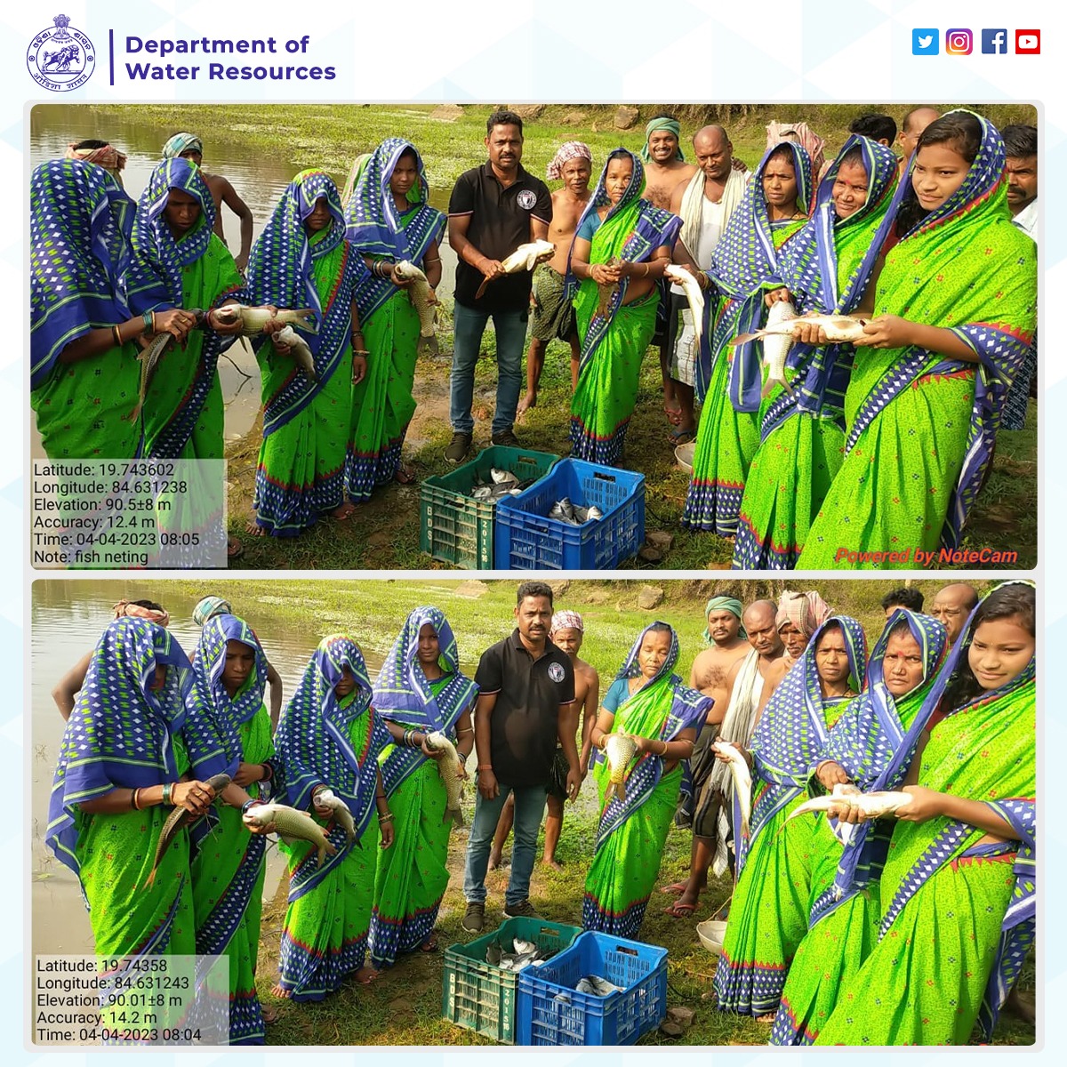 #WomenLeadingChange: #MaaBrundabati WSHG of #MalatiVillage in #Aska Block of #Ganjam practicing #ScientificPisciculture in #MadhabijharaMIP #Aquaculture #Fisheries