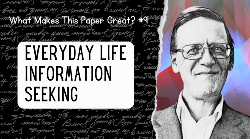 InfMatters's tweet photo. ICYMI: "Now In Video Format: Three Generations of Savolainen’s (1995) Everyday Life Information Seeking Model" by Jenna Hartel for #InformationMatters https://t.co/kkwbcyz6WG https://t.co/s4To1L5qKN