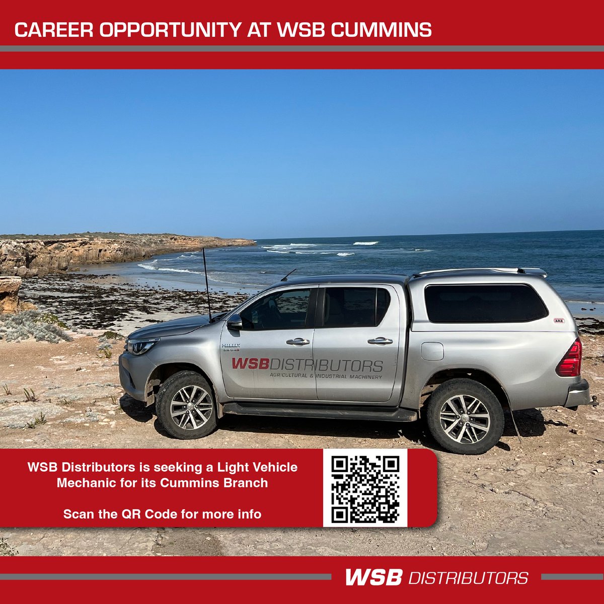 WSB Distributors Cummins is on the hunt for an outstanding Light Mechanic.
seek.com.au/job/66666988?t…

#humanresources #employeeengagement #workplace #staffingagency #employers #employeremployer #eyrepennisula #eyrepenisulafarming #farming #tractor #mechanic