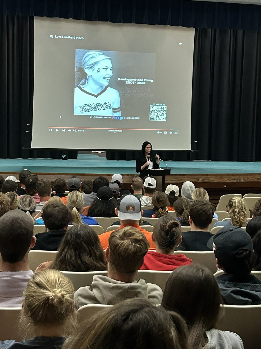 Thank you <a href="/GoNeosho/">Neosho Athletics</a> for having us out this evening to share Remi’s story with your student athletes!  #youmatter #lovelikeremi 🌻🤍🕊️