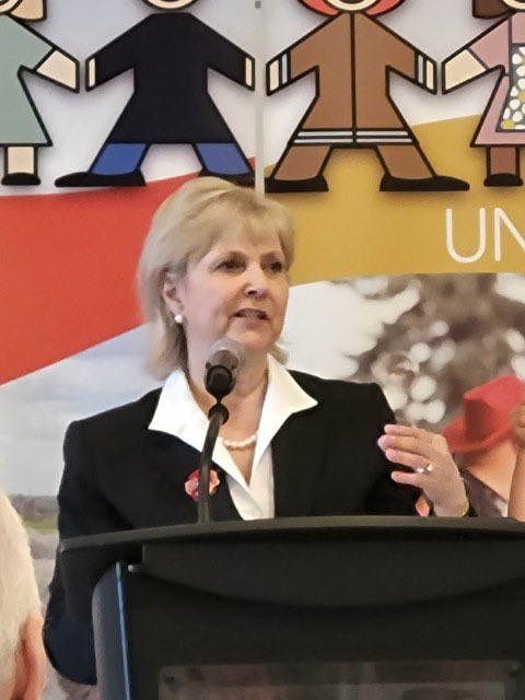 GaleKatchur's tweet photo. Thank you to the @FortSaskChamber for the opportunity to deliver my State of the City Address today.  My message is one of optimism as we work together to make certain @CityFortSask continues to be a great place to work, run a business &amp; live! https://t.co/pvbSVFNgGI