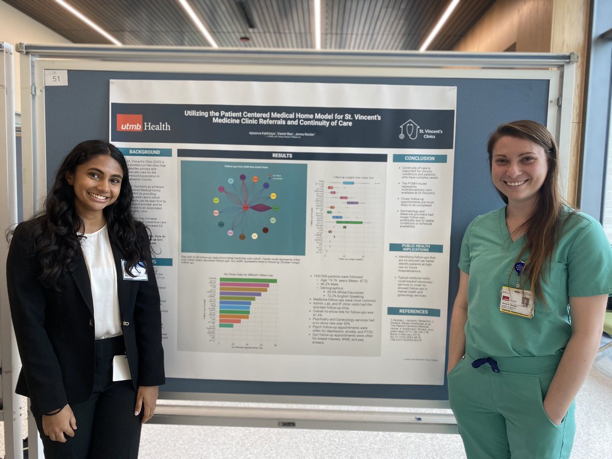 JennaReisler's tweet photo. A great day at the Public Health Symposium - very proud of our St. Vincent’s Student Clinic leadership for their hard work!

@Daniel_Bao_ 
@Jessicox1095 
@UTMBProvost https://t.co/C1b8r7ZmBi