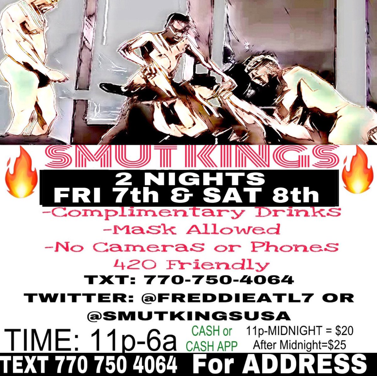 FreddieATL7's tweet photo. THIS WEEKEND ….. FRI &amp; SAT only

#ATLFREAKS  Will be Packed &amp; Fucking

#RETWEET if YOURE in #ATLANTA 
#RETWEET IF YOUR NEAR #ATL

#ATLFREAKS #BULLDOGSATL #FLEXATL #TokyoValentino 

ALL OTHER INFO ON FLYER‼️ https://t.co/sBMxNmMdmZ