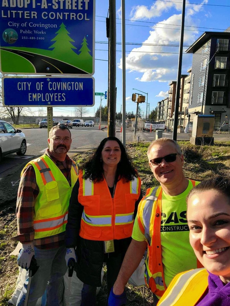 CovingtonWash's tweet photo. Yesterday, city staff conducted our Adopt-A-Street cleanup along Covington Way, collecting 13 bags of garbage, two shopping carts, & other items like a wood pallet, abandoned signs, etc. Interested in adopting a street? Visit https://t.co/OsXsrkP3XH.
#lovethecov #cleancovington https://t.co/FhUdhACjtm