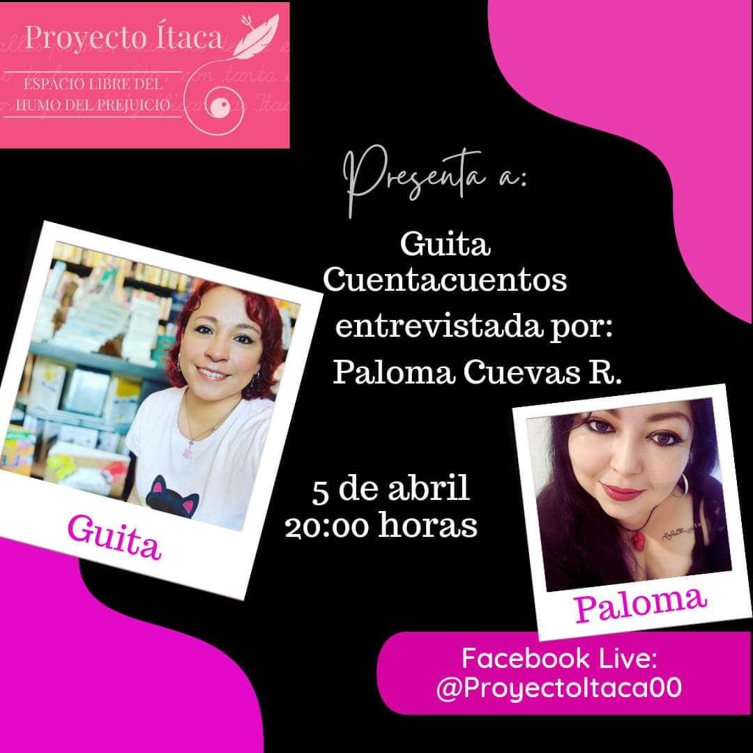 PalomaCuevasR's tweet photo. ¡Ayudemos a Guita Cuentacuentos a llegar a España y representarnos allá!
 #PalomaQuerida platicando con una de las mejores narradoras orales de México.
¡Tenemos una cita!
📆 5 de abril 
⏰20 horas
📍FBLIVE @proyectoitaca00
Donaciones a partir de $50.

#GraciasGraciasGracias https://t.co/8WDQ8eNpij