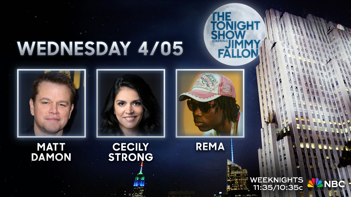 The Tonight Show on Twitter "Our Wednesday night lineup! 👇 🎞️ Matt