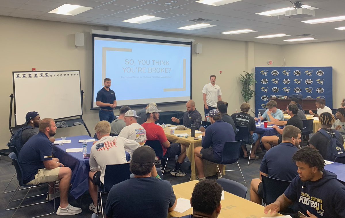 Two of our athletes presented on Financial Management with some of their teammates in attendance.