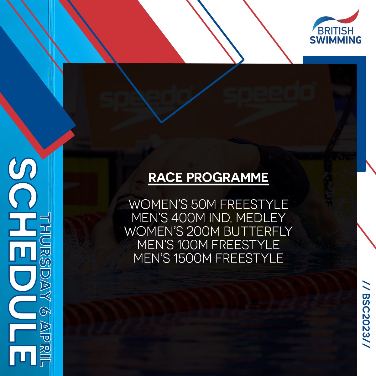Aquatics_GB's tweet photo. Day 3⃣ has landed! Watch #BSC23 live ➕ find results and reports here 👉 https://t.co/hKTsoSvWsQ

(⏰Heats sessions: 9.30AM &amp; 1PM | Finals: 6PM) https://t.co/i2UCV0Tgkb
