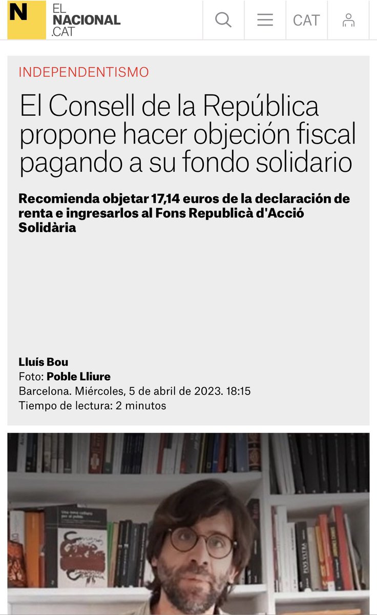 En esto se ha convertido el “proces” en defraudar 17,14 € a hacienda y dárselos a Puigdemont, y seguro que creen que es un acto heroico de objeción fiscal que los iguala a los héroes de 1714.

El tremendo ridículo al que han llegado solo nos hace sentir vergüenza ajena
