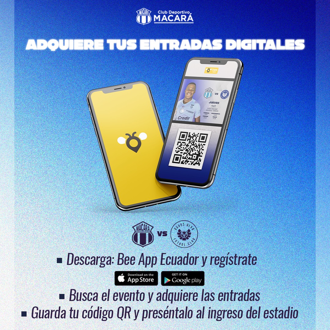 Macara_Oficial's tweet photo. Adquiere tus entradas digitales gracias a @beeappecuador 🎟️💜🤩
No pierdas la oportunidad de acompañarnos en un nuevo compromiso. Adquiere tu entrada a través de la aplicación y página web de #BeeApp
📲 Bee app Ecuador
🖥️:https://t.co/b9B7pda2a2 https://t.co/Z1WRsDS67a