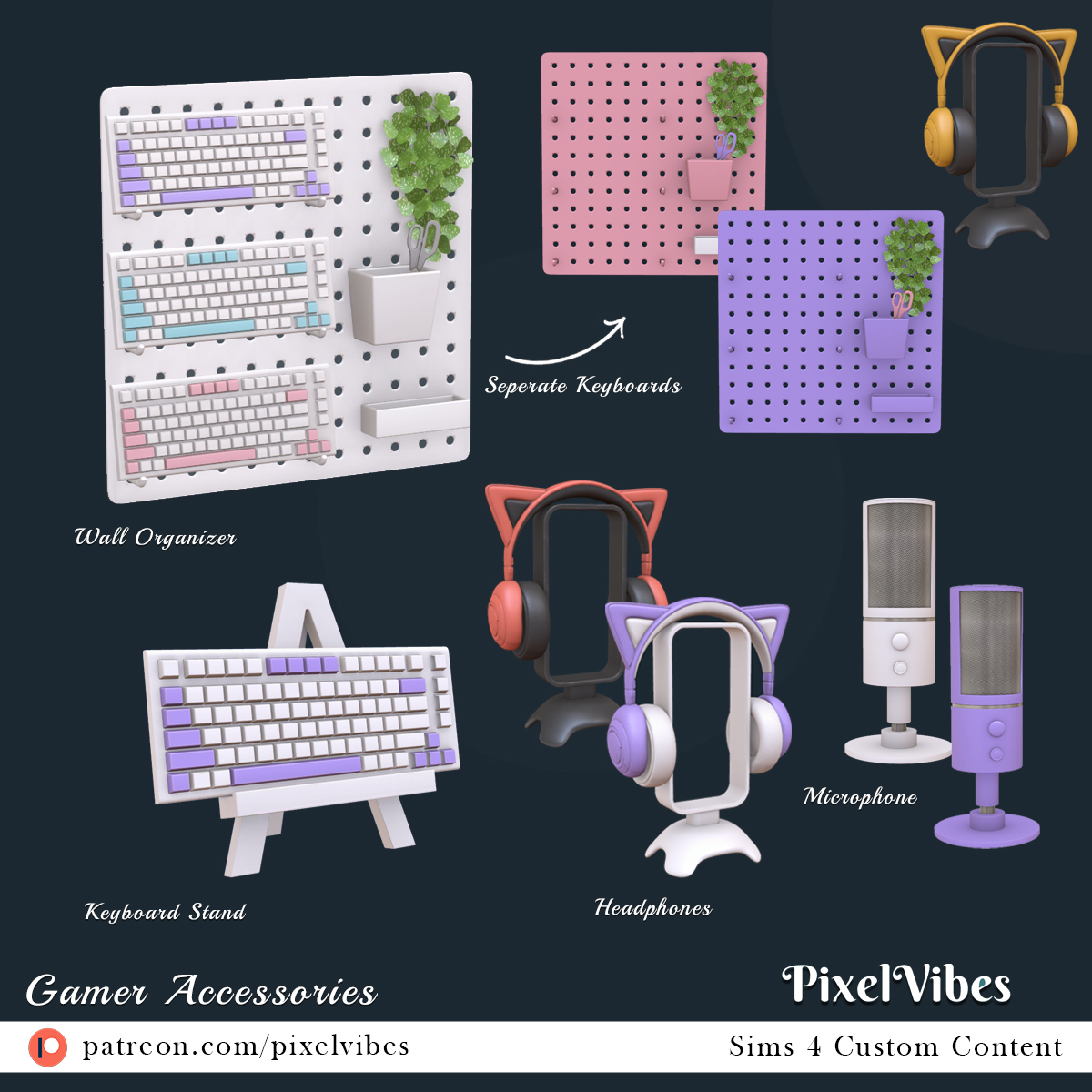 PixelVibes on X: Gamer Accessories -  #Sims4Cc  #sims4 #ts4 #TS4CC #gamergirl #TheSims4 #gamer #gaming   / X