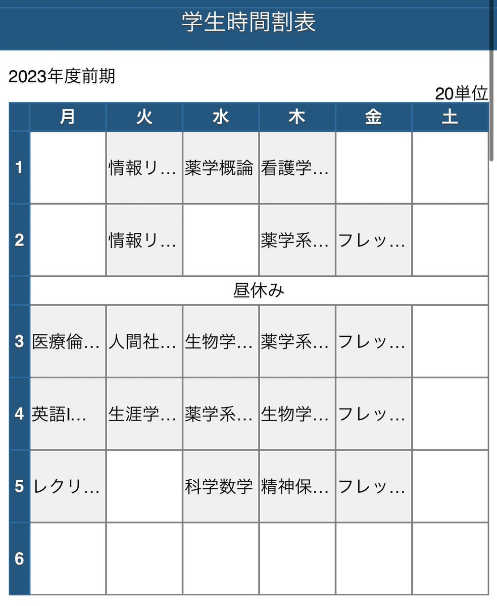 ___pon1x's tweet photo. 履修入れてみたけどやっぱ薬学は1年からハードだ、、 https://t.co/MrmoHPKCxz