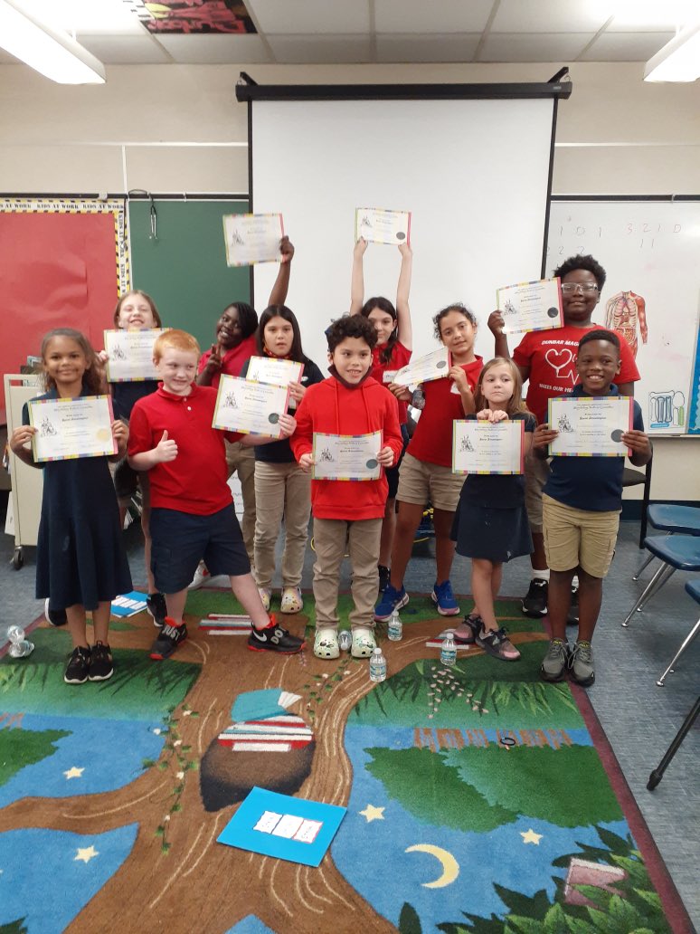 CenterDunbar's tweet photo. What better way to celebrate School Librarian Day (a little late) than by having the kids tell the stories?!  What an amazing end to another delightful storytelling workshop with Katie Adams. Thanks @HCPSArtsinEdu for sending her to us! #hubofschool #ONLYatdunbar https://t.co/0dJnrQ1BNc